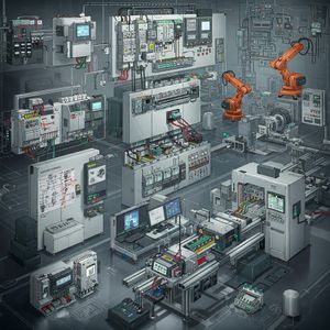 Dettaglio di un quadro elettrico industriale complesso